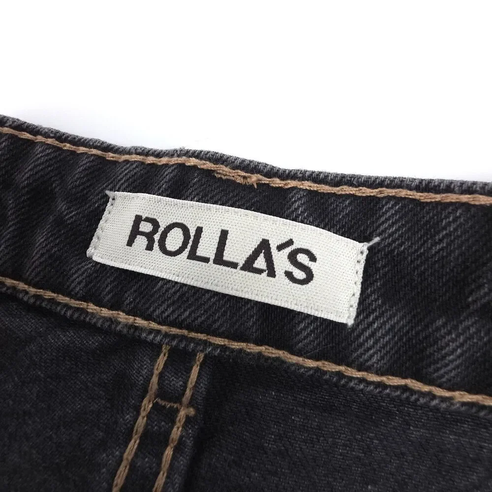 NEW Rollas Free People Super Mirage Jean Shorts Black Awkward Length Bermuda 31